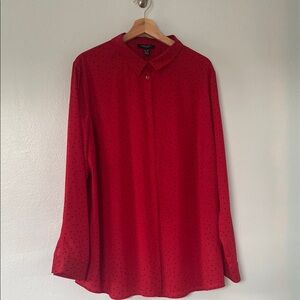 New Look Curves Red Dotted Shirt from ASOS, never worn